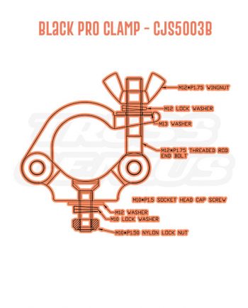 Black Pro Clamp CJS5003B Detail Callouts