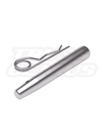 A pin and cotter pin used for securing aluminum truss sections together.