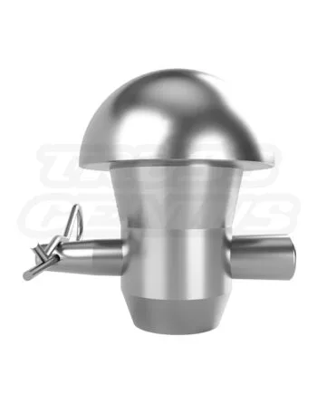 EVT290A‑REP aluminum dome end cap with conical stem and locking pin