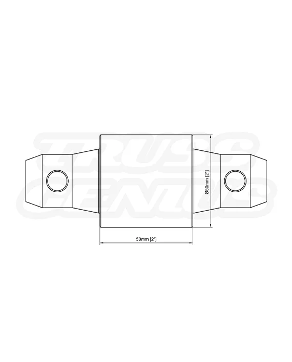 EVT290A‑CS50 technical drawing showing a 50 mm (1.97") spacer segment