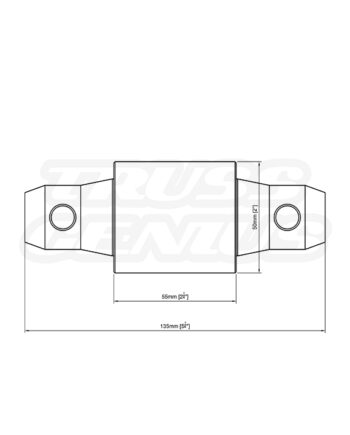 EVT290A‑CS55 technical drawing showing a 55 mm (2.16