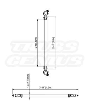 EVT290A-TCB Truss Corner Brace Dimensions