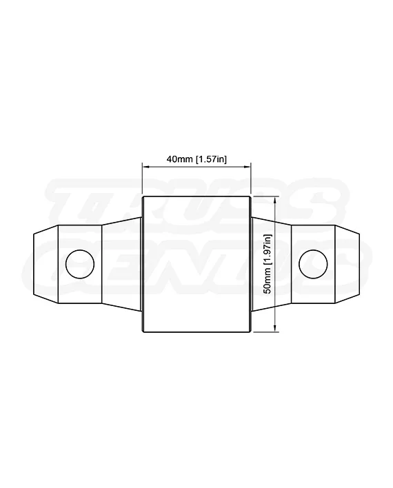 EVT290A‑CS40 technical drawing showing a 40 mm (1.57") spacer segment