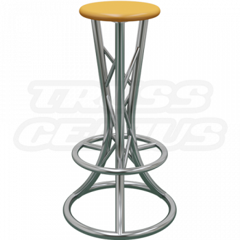 Curved Truss Bar Stool - Global Truss Aluminum Bar Stool with Curved Legs and Wood Seat