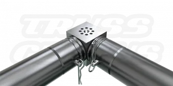 EVT290A‑MultiCube corner junction connecting two single tubes with locking pins