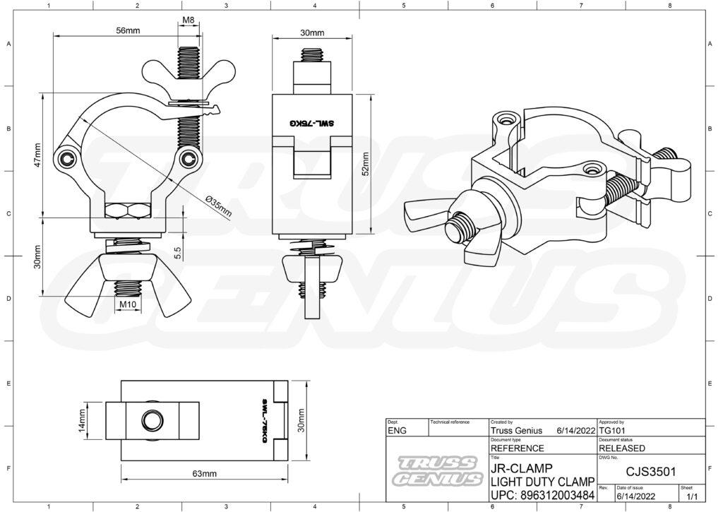 JR-Clamp CJS3501 Cut-Sheet