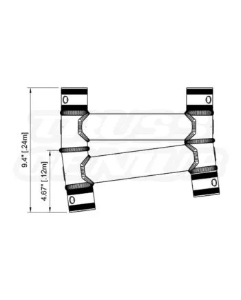 EVT290X-7DA 2-Way 7.5-Degree Fixed Angle Corner for Square Truss - Durable Aluminum, TUV-Certified