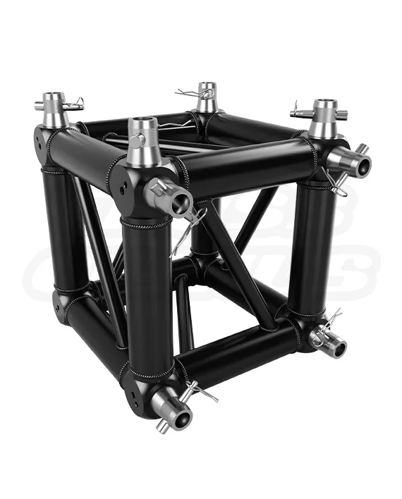 EVT290S-Block Black 6-Way Corner Box for Square Truss, durable and versatile truss connector