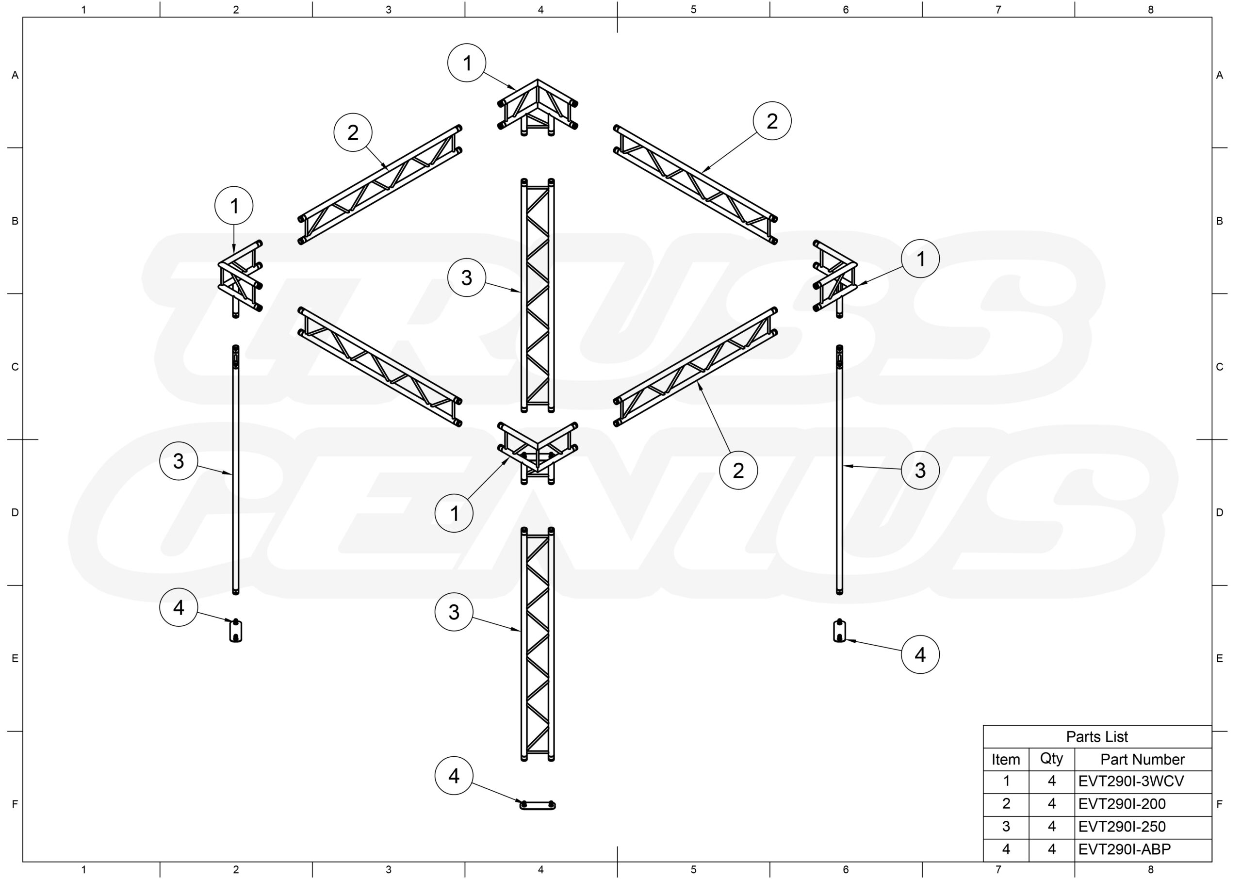 EVT290I-Amador-Exploded-View-Drawing-Truss Genius Worldwide-LLC