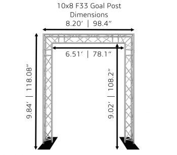 10x8 F33 Truss Goal Post Dimensions