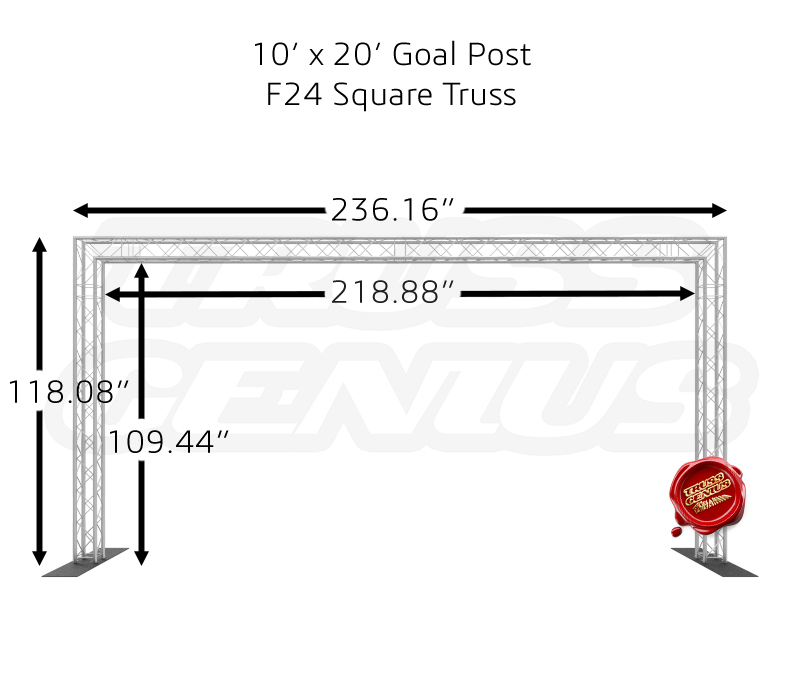 10x20 Goal Post Truss System Dimensions