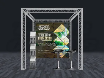 10 x 10 truss trade show booth ideal for small businesses showcasing products at trade shows or perfect for creating an eye-catching backdrop for presentations.