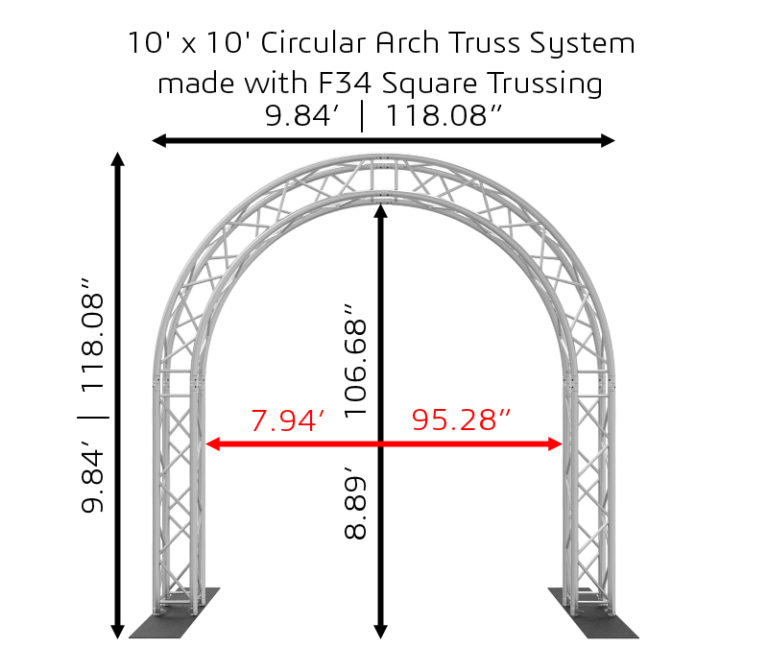 10' x 10' Circular Arch Truss System made with F34 Square Trussing