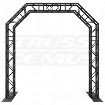 Goal Post F34 Square Truss System Octagon Arch 10x10 Matte Black Powder Coat