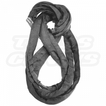 9 ft GAC Flex steel‑core roundsling with black protective jacket for overhead rigging and truss suspension