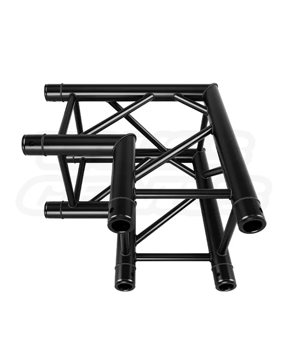 EVT290S‑2WC Black is a matte black 2‑way 90‑degree fixed corner for 290 mm (F34) square truss, purpose‑built for goal‑post systems and modular truss grids. Conical connections deliver fast, repeatable alignment and secure load transfer, making it ideal for lighting, AV, and ceiling installations where right‑angle stability matters.