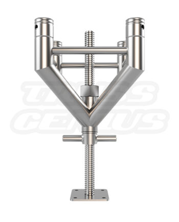 EVT290S‑Spindel — front view of height‑adjustable screwjack truss leg for F34 square‑truss systems
