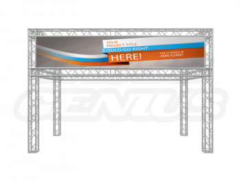 20-Foot Truss Trade Show Booth with Banner Openings Front View