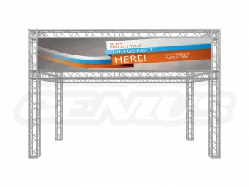 20-Foot Truss Trade Show Booth with Banner Openings Front View