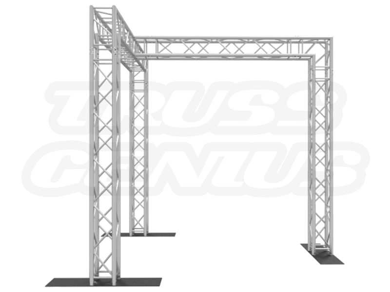 10-Foot Truss Goal Post with 3 Legs and Center Beam Side View