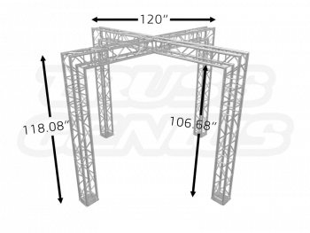 10x10 Trade Show Booth Crossover Truss Design Dimensions