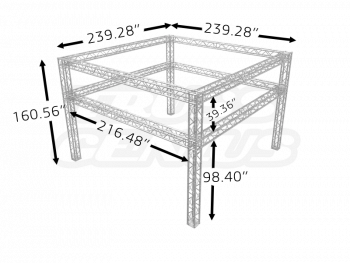 20 x 20 Trade Show Booth with Double Tier for Signage Dimensions