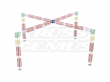 20x20 Trade Show Booth X Truss Design Exploded View