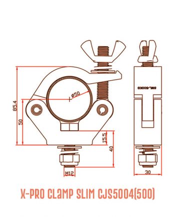 X-Pro Clamp Slim CJS5004(500) Detail Drawing
