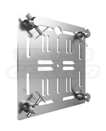 EVT290S-ABP12MH multi-hole aluminum base plate with 12mm and 10mm mounting slot arrays for 290mm square truss systems