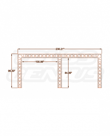 8x20 Tri-Post F34 Square Truss System with Dimensions