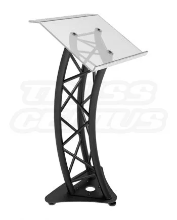 EVT290T-BCL - Black Anodized Truss Podium with Plexiglass Top