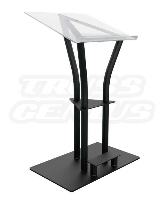 Ergo Acrylic Lectern | Black Anodized Aluminum Podium, Plexiglass Top