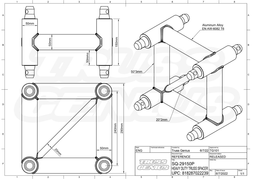 SQ-29150P Heavy Duty Truss Spacer Cut-Sheet