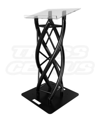 Black DNA Truss Lectern with Clear Acrylic Reading Surface