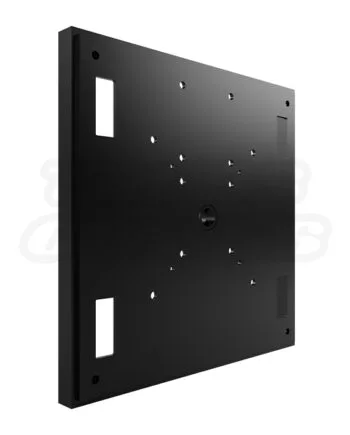 EVT12S-BP30SR2 heavy-duty 30 inch steel base plate with 2 inch raised frame for end-plate bolt truss — matte black powder coat finish