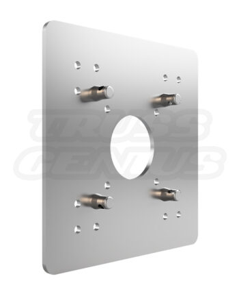 EVT20T-CPT multi-truss conversion plate for connecting 20.5-inch and 12-inch bolted truss to 290mm conical truss systems shown in brushed aluminum finish